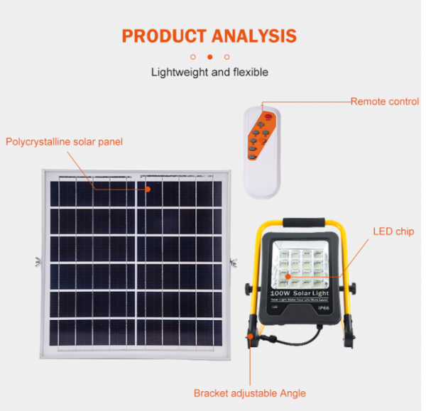 remote control solar flood light