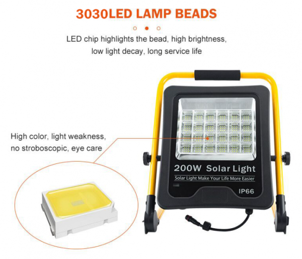 Portable solar flood light aluminum housing